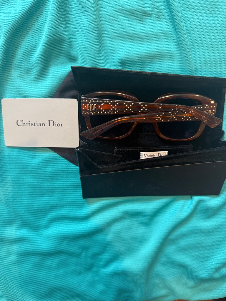 Lady Dior Studs Tortoiseshell Brown And Gold Sunglasses
